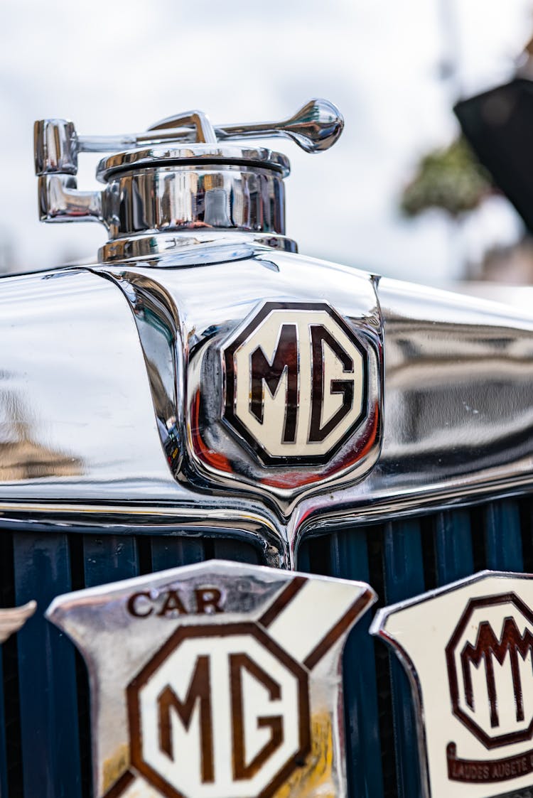 MG Emblem On A Car Front Grill