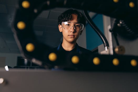 Engineer working in workshop