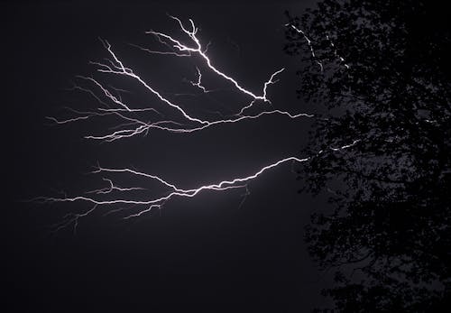 Free Lightning Strikes During Night Stock Photo