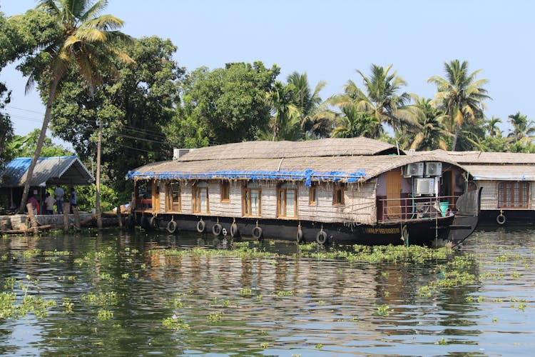 Barge On Water In Tropical Country