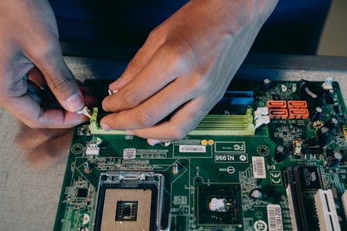 Free A Person Holding a Mother Board Stock Photo
