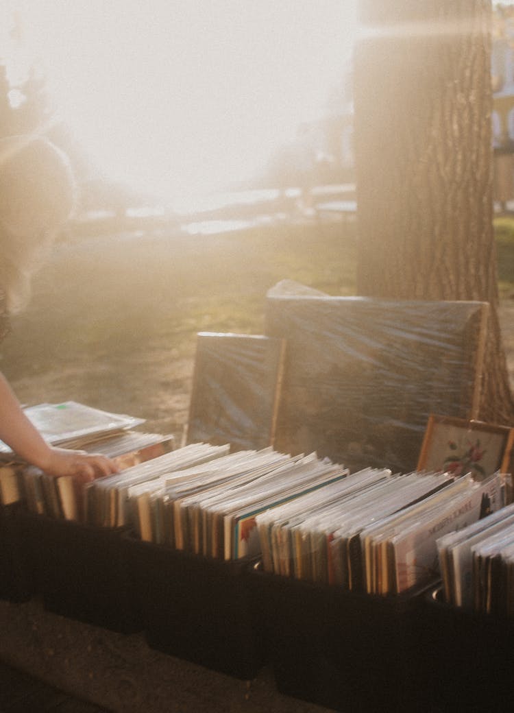 Vinyl Records In Boxes