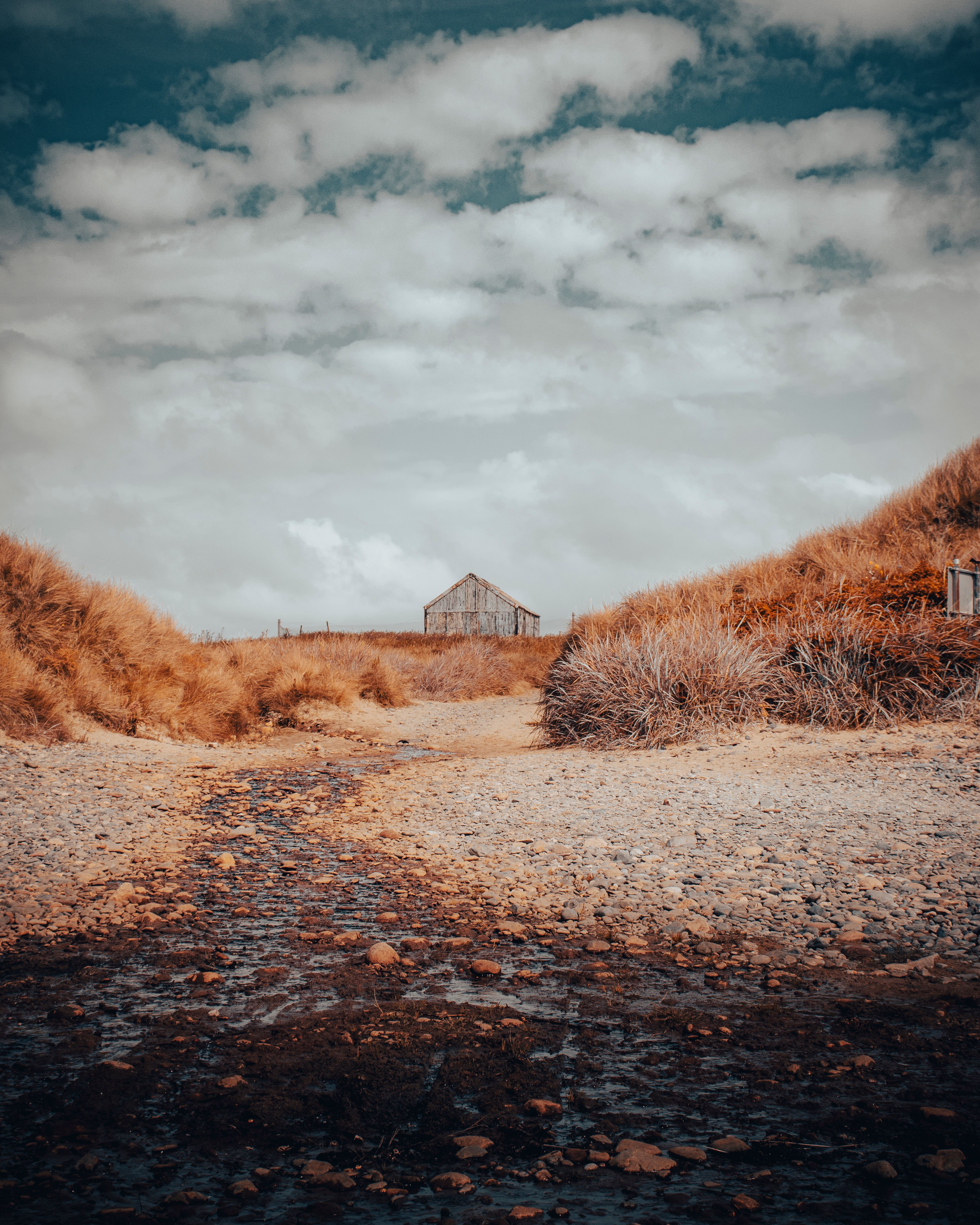 Stream and a Wooden Barn · Free Stock Photo