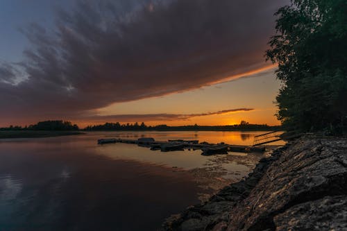 A Sunset by a Lakeside