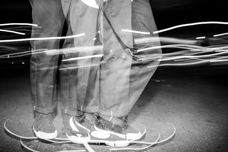 Multiple Exposure Of A Persons Legs 