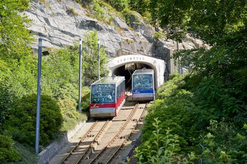 Free Trains on the Railways Stock Photo