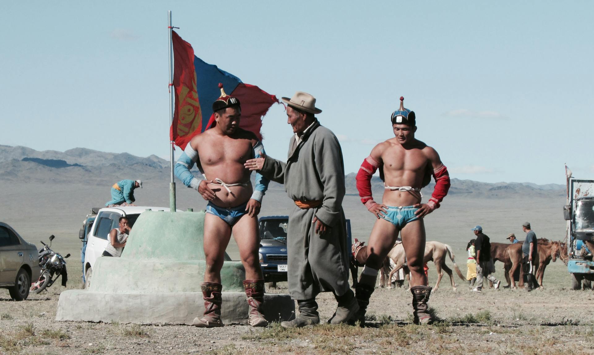 Men on Traditional Show with Horses