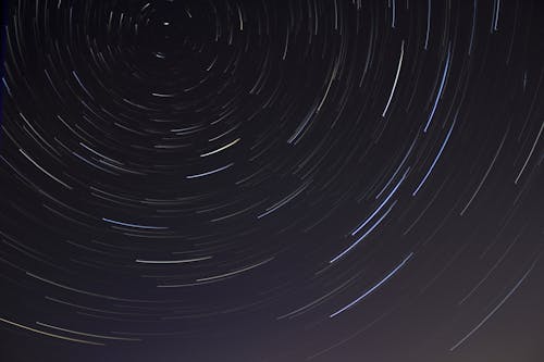 Zeitrafferfoto Von Sternen In Der Nacht