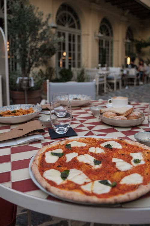 Pizza on a Dining Table