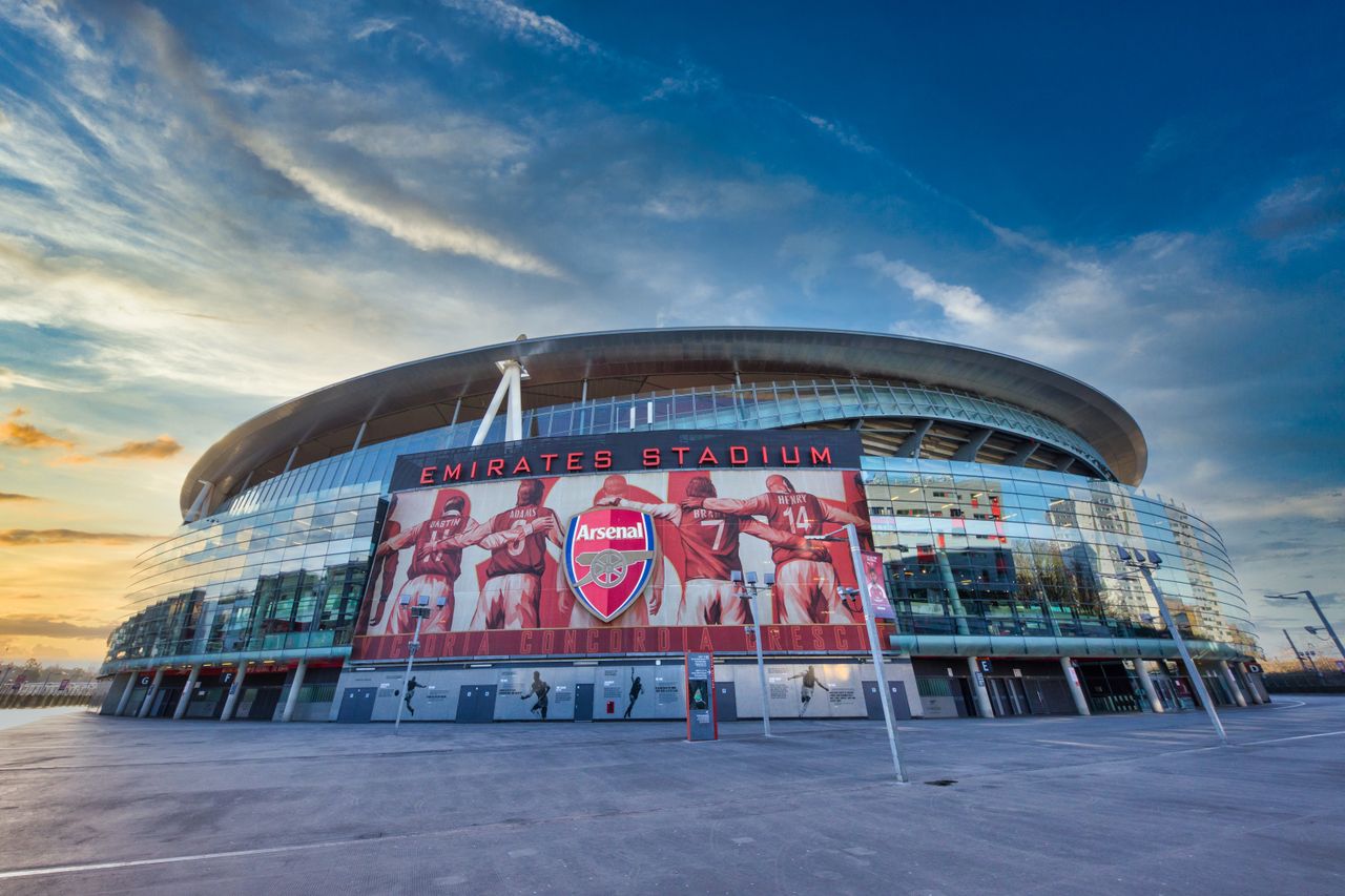 view of emirates stadium home of arsenal fc in london showcasing moder