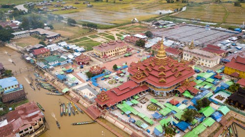 Ingyenes stockfotó buddhista, drónfelvétel, helyi nevezetességek témában