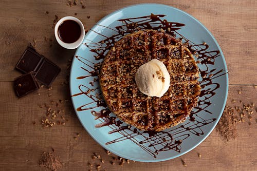 Kostnadsfri bild av chokladsås, glass, mat