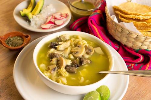 Free Close-Up Photo of a Soup with Mushrooms Stock Photo