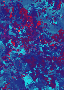 A colorful abstract pattern featuring blue and red tones in a seamless camouflage style.