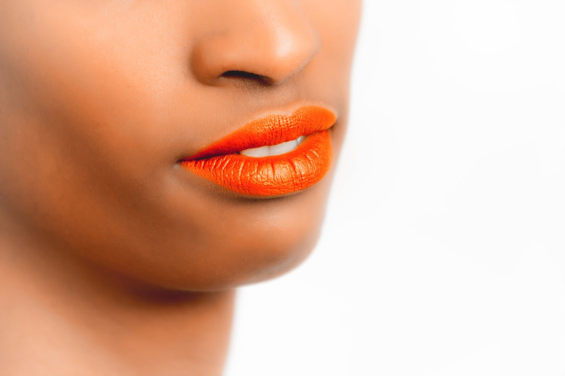 Woman Orange Lips
