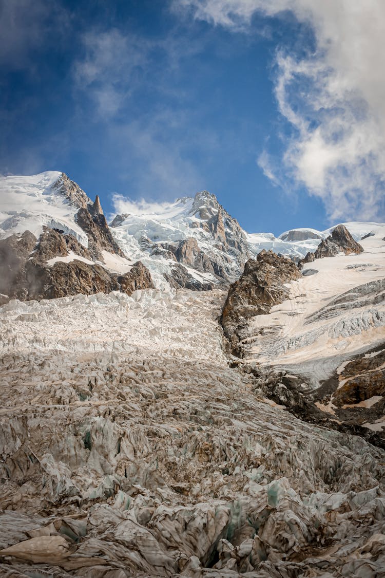 Low Angle Shot Of Talus On Mountainside