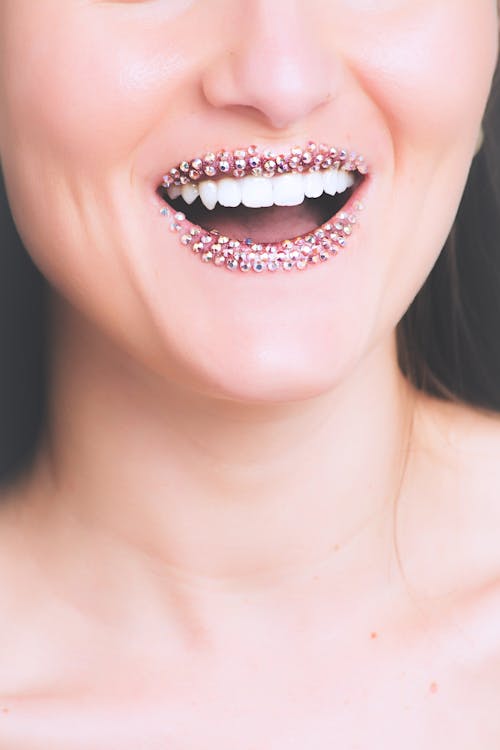 Woman With Studded Lips