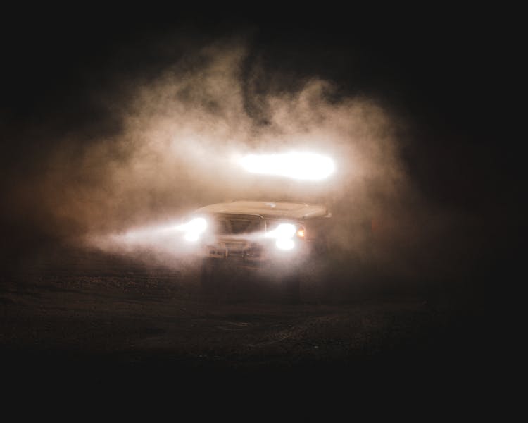 Car Headlights In Fog