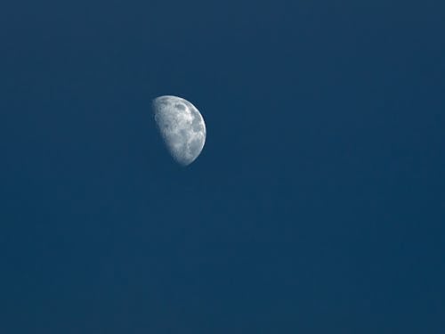 Free A Half-Moon in the Sky Stock Photo