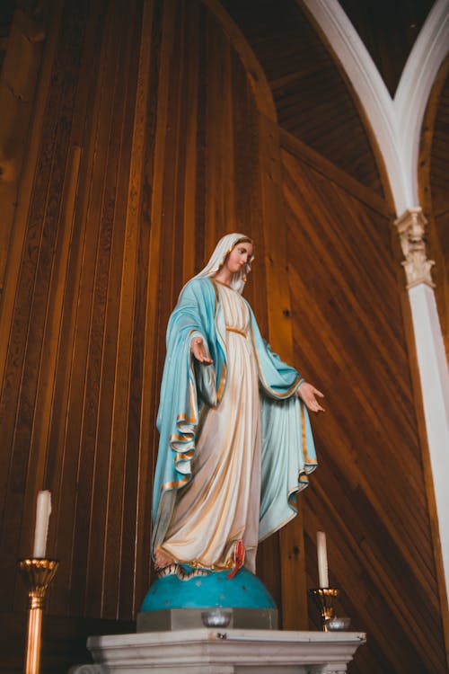 Free A Statue of Virgin Mary Stock Photo
