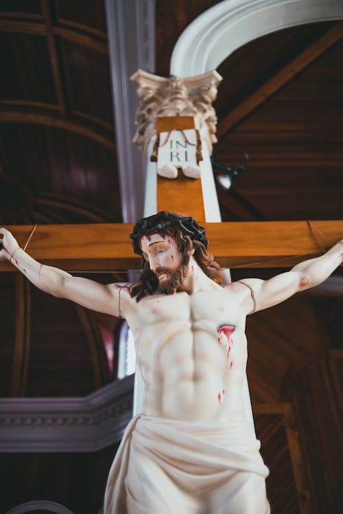 Low-Angle Shot of Jesus Christ on the Cross
