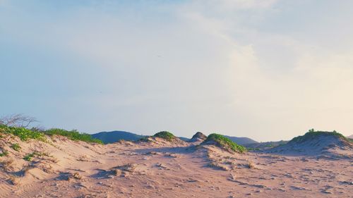 Free Peaceful landscape of sand dunes in Península De Macanao, Venezuela with clear blue skies. Stock Photo