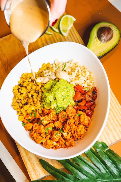 Close-Up Shot of Mexican Food in a Bowl