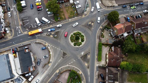 Základová fotografie zdarma na téma auta, centrum města, fotografie z dronu