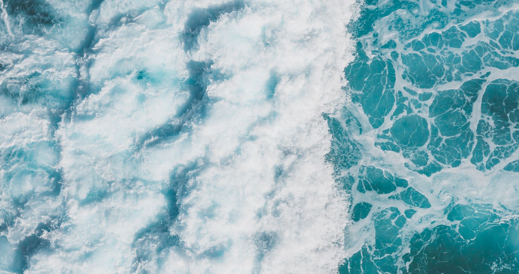 Turquoise ocean from above