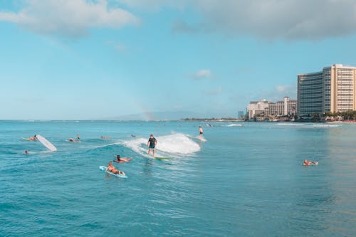 People Relaxing in the Sea