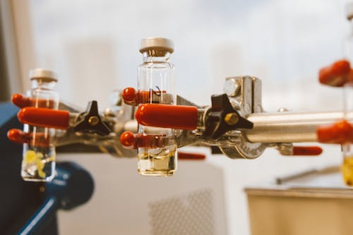 Close-up of Test Tubes with Liquid 