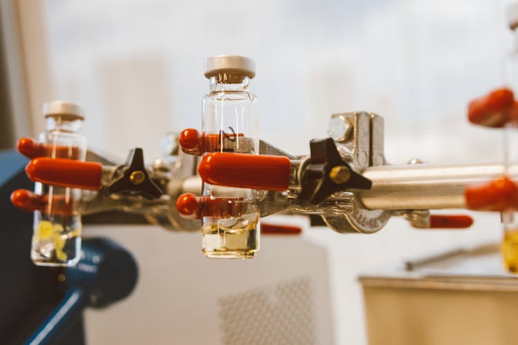 Close-up Of Test Tubes With Liquid 