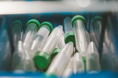 Close-Up Shot of Plastic Test Tubes