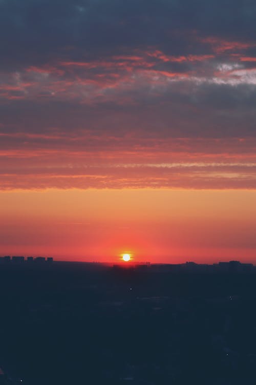 Silhouette of Buildings during Sunset