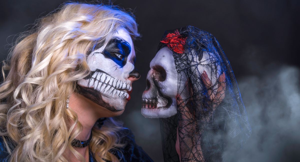 Illustration, maquillage halloween qui fait peur