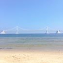 A White Bridge over the Beach