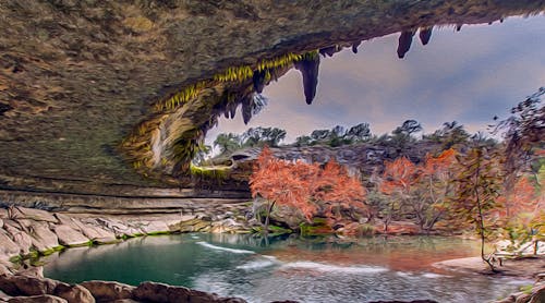 平靜的水面, 水彩, 水體 的 免费素材图片