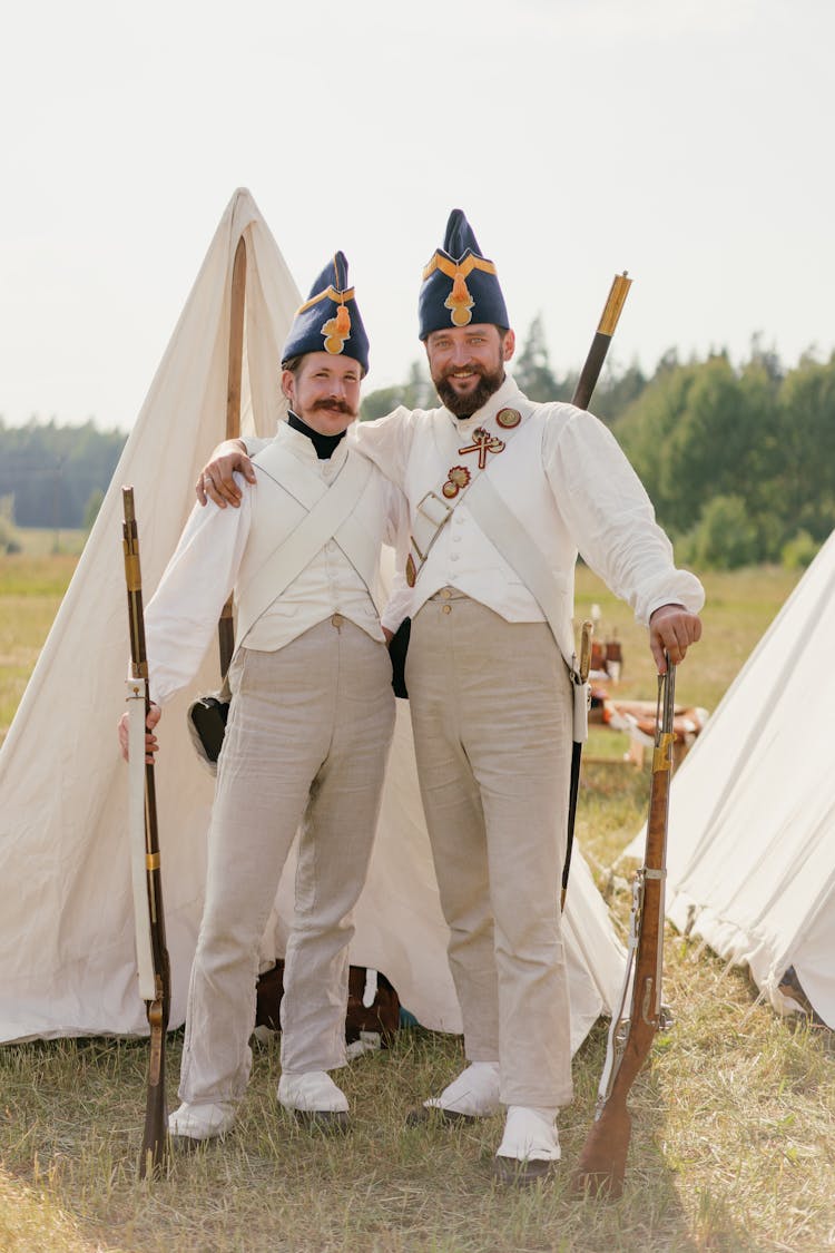 Men In Old Military Uniform