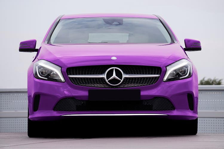 Purple Mercedes Benz Car