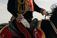A Horseman Riding on Black Horse
