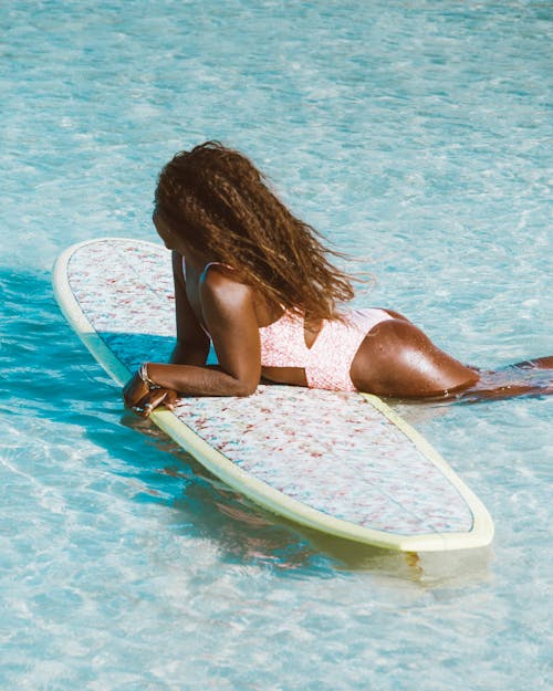 Woman on Her Surfboard