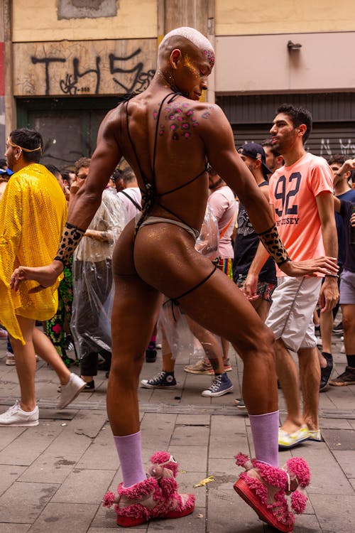 Free A Gay in Bikini on the Street Stock Photo
