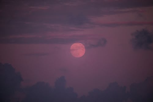 A View of the Moon during a Twilight
