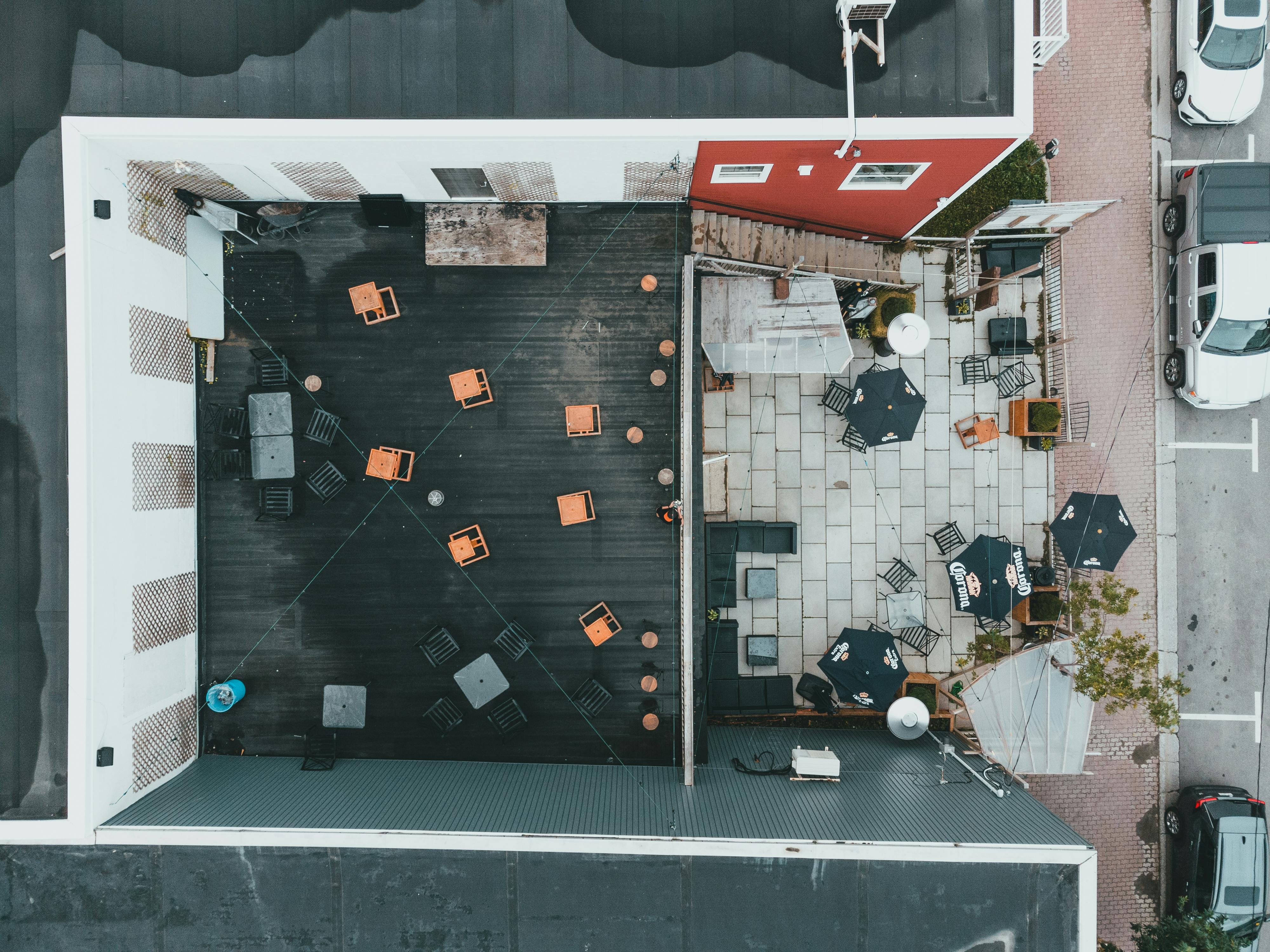 Outdoor patio seating area