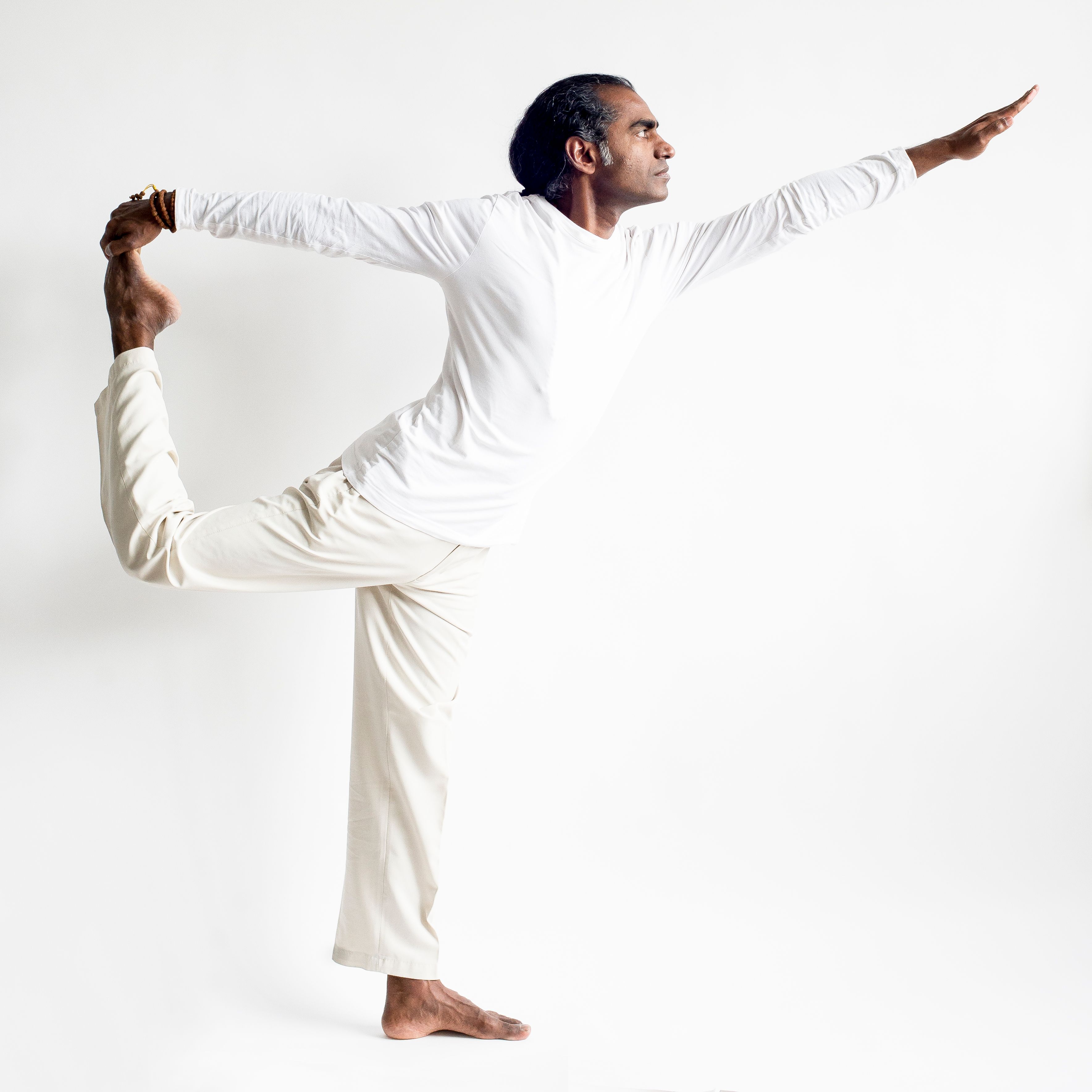 Asian man stretching