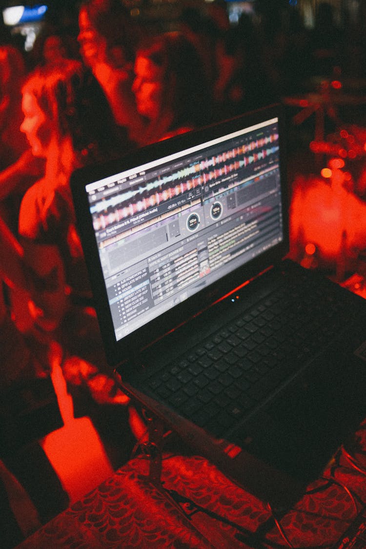 Laptop Screen Displaying Audio Software