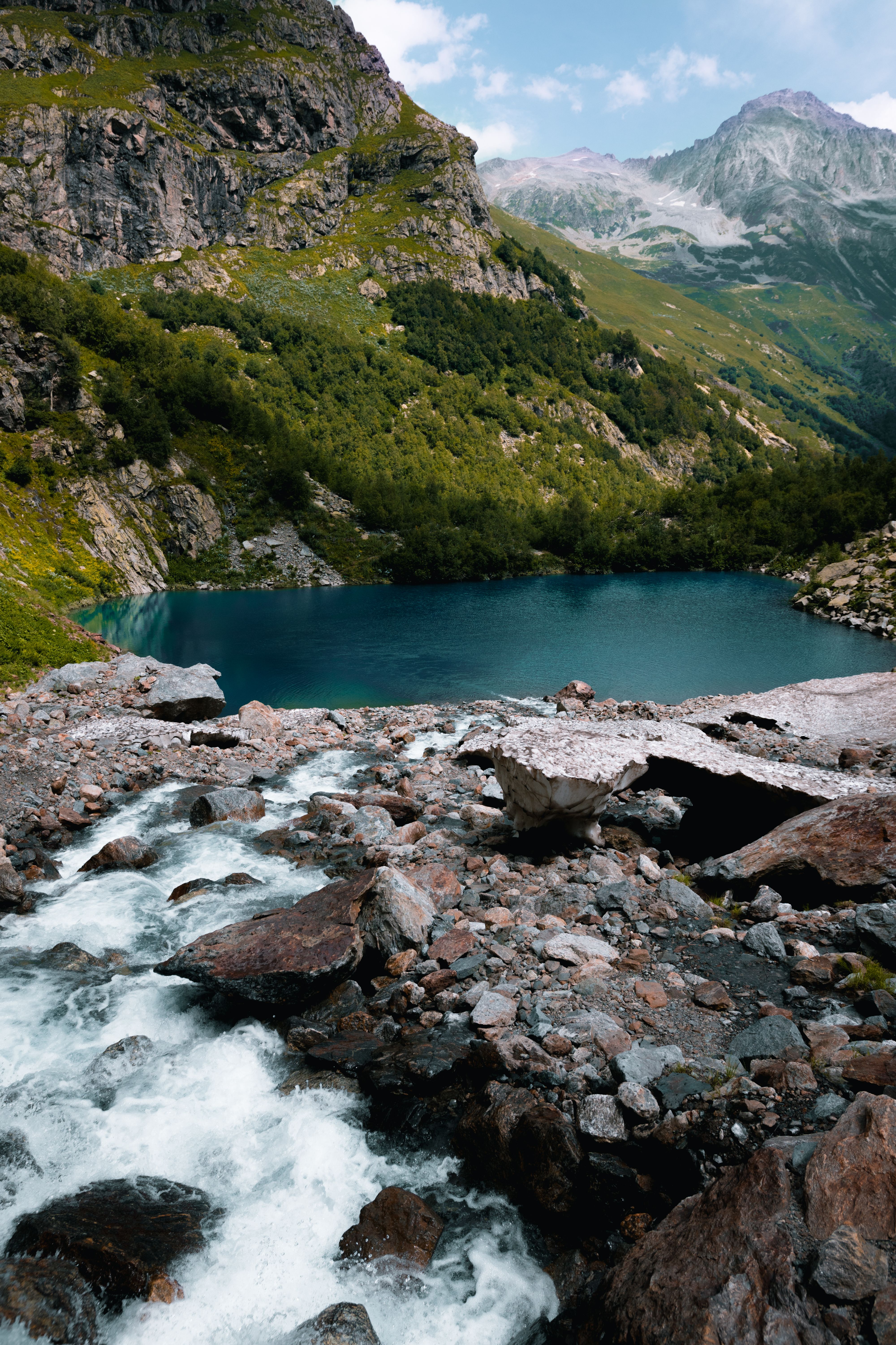 A Beautiful Lake with Blue Water Near Green Mountain · Free Stock Photo