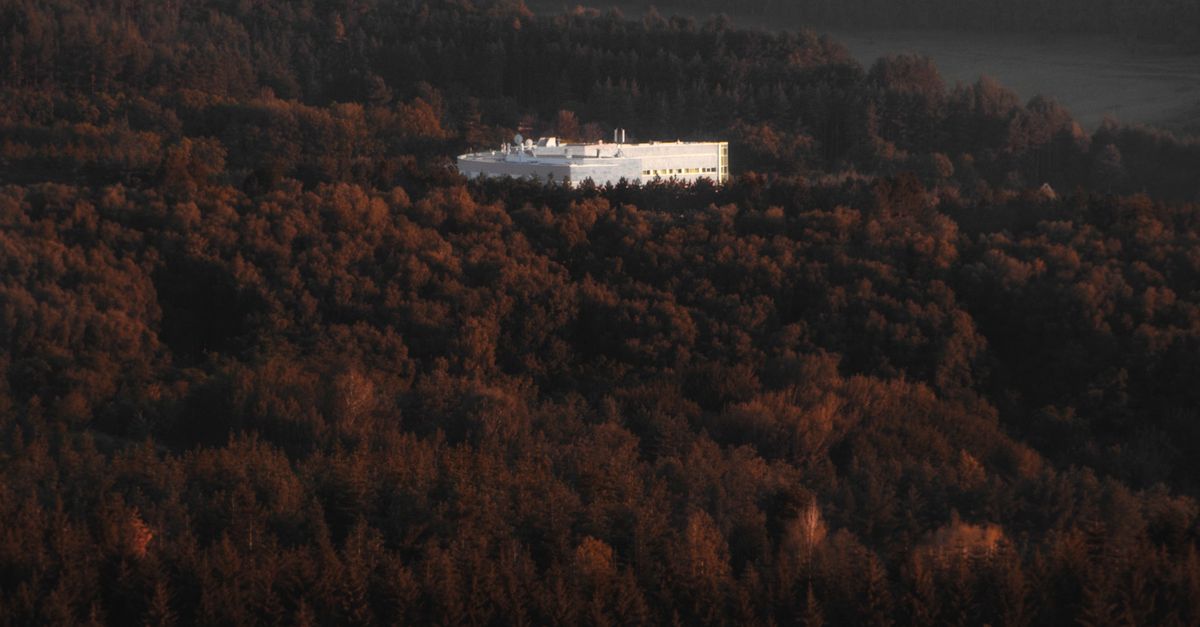 Forest Surrounded Building White Building Surrounded by Forest Trees at Autumn Dusk · Free Stock Photo