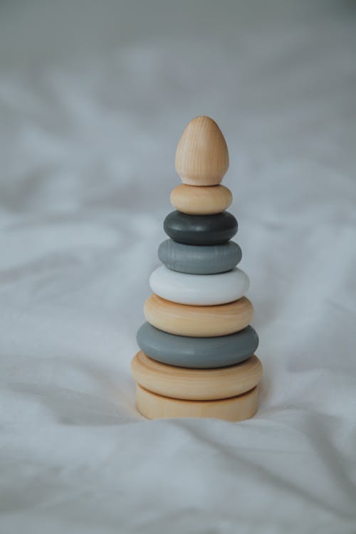 Wooden Ring Stacker Cone Toy 
