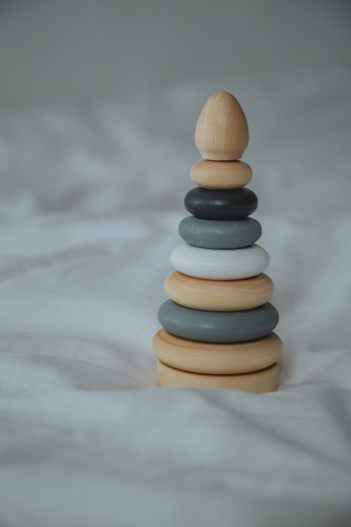 Simple Conical Toy With Wooden Rings